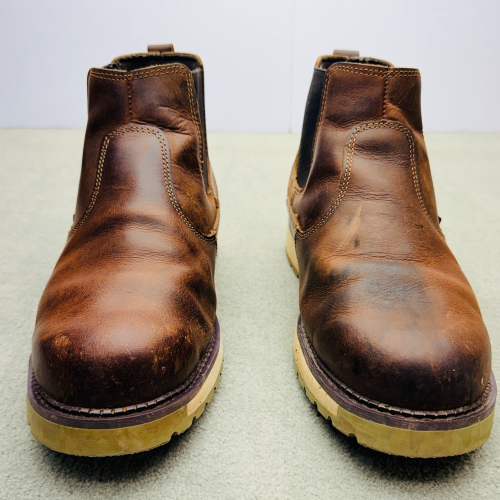 Ridgecut Waterproof Chelsea Work Boots Men's 10.5 W Brown Leather Tractor Supply